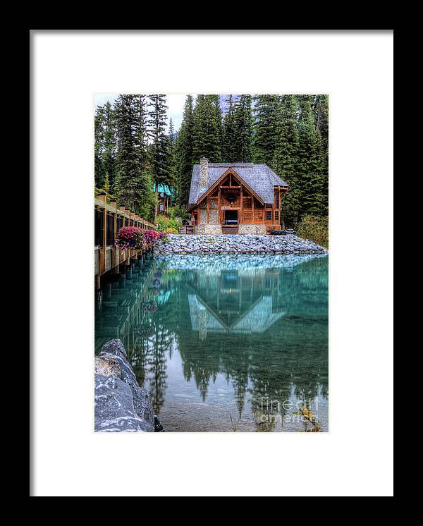 Chalet Framed Print featuring the photograph Charming Lodge Emerald Lake Yoho National Park British Columbia Canada by Wayne Moran
