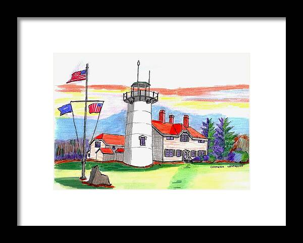 Drawings By Paul Meinerth Framed Print featuring the photograph Chatham Lighthouse by Paul Meinerth