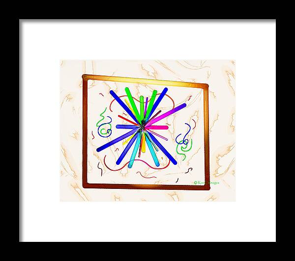 Abstract Framed Print featuring the digital art Cheery Abstract 76 by Kae Cheatham