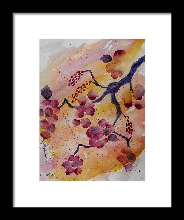 Cherry Blossoms Framed Print featuring the painting Cherry Blossoms by Carol Crisafi