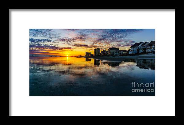 Myrtle Beach Days Collection Framed Print featuring the photograph Cherry Grove Beach Front Sunset by David Smith