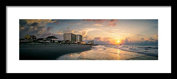 Seascapes Framed Print featuring the photograph Cherry Grove Panoramic Sunrise by David Smith