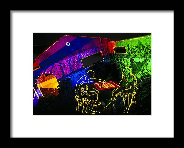 Night Photography Framed Print featuring the photograph Chess by Garry Gay