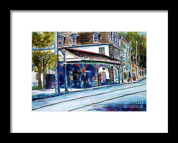 Landscape Framed Print featuring the painting Chestnut Hill Station by Joyce Guariglia