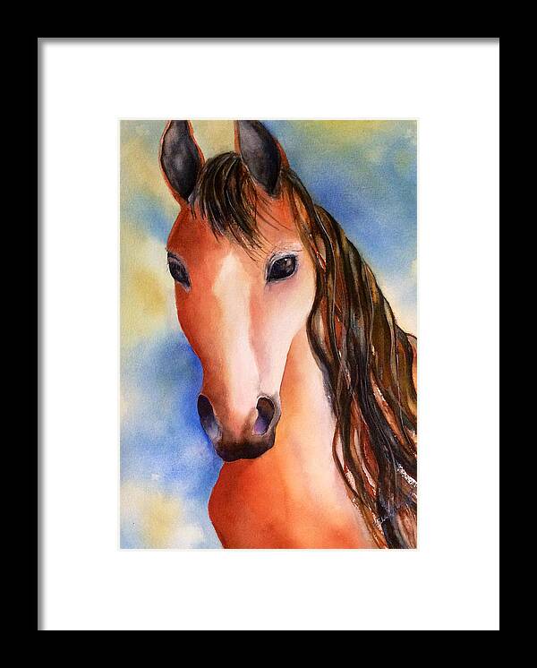 Horse Framed Print featuring the painting Chestnut Horse by Hilda Vandergriff
