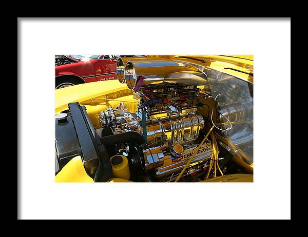 Motor Framed Print featuring the photograph Chevy Motor - Side View by Lynn Michelle
