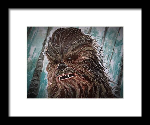 Chewbacca Framed Print featuring the painting Chewbacca by Joel Tesch