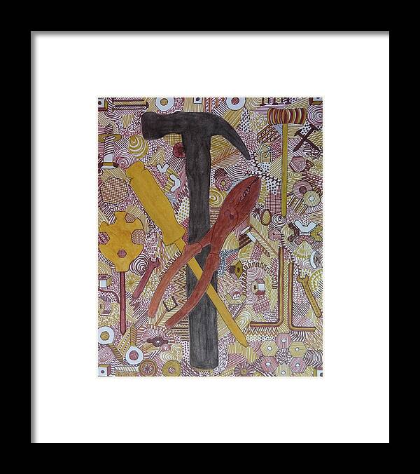 Still Life Framed Print featuring the painting Chi Rho Hammer by Susan Anderson