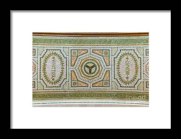 Art Framed Print featuring the photograph Chicago Cultural Center Ceiling with Y Symbol by David Levin