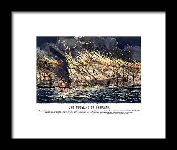 1871 Framed Print featuring the photograph Chicago: Fire, 1871 by Granger