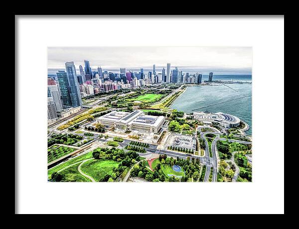 Chicago Framed Print featuring the painting Chicago Museum Campus by Christopher Arndt