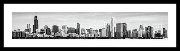 2011 Framed Print featuring the photograph Chicago Panorama Skyline High Resolution Black and White Photo by Paul Velgos