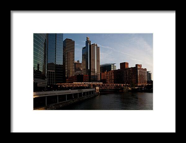 Landscape Framed Print featuring the photograph Chicago River and Downtown by Jane Melgaard