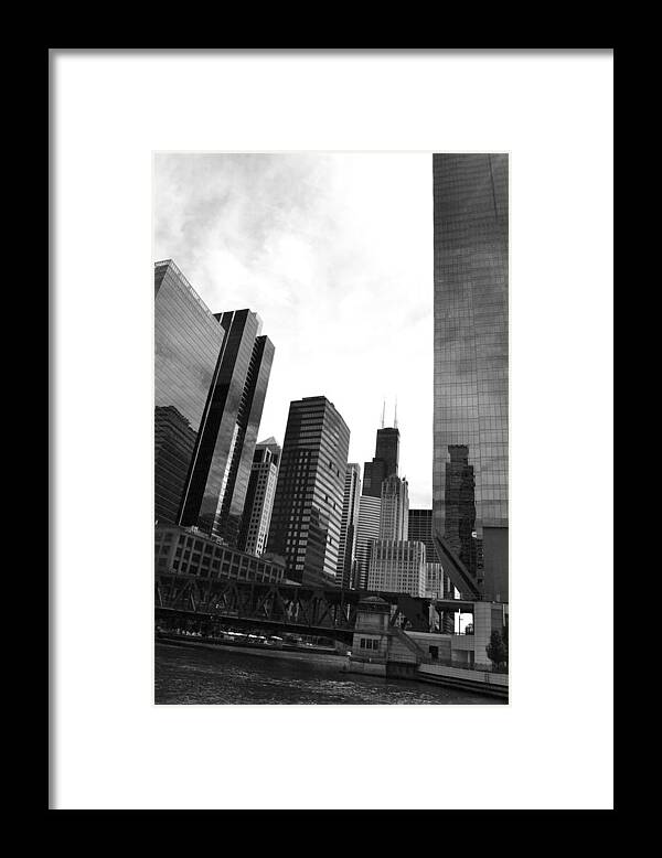 Sears Tower Framed Print featuring the photograph Chicago River and Willis Tower by Michelle Calkins