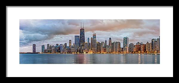 Chicago Framed Print featuring the photograph Chicago Skyline at Dusk by James Udall