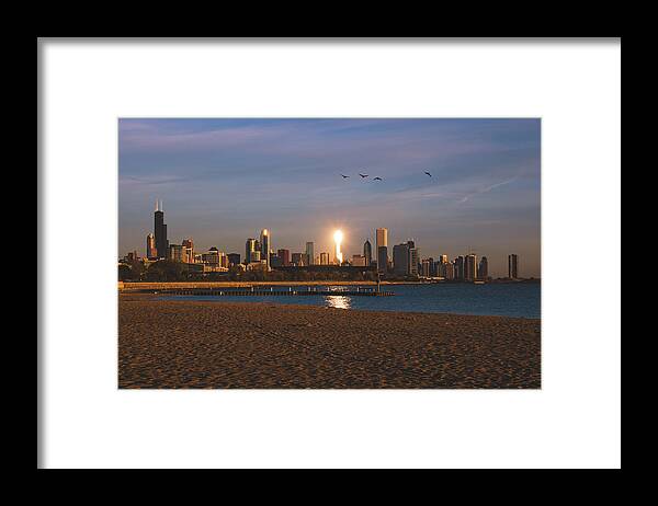 Chicago Framed Print featuring the photograph Chicago Skyline Morning Glow by Jay Smith