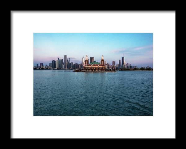 Chicago Framed Print featuring the photograph Chicago Skyline Panorama by Lev Kaytsner