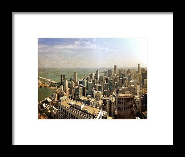 Chicago Framed Print featuring the photograph Chicago Skyline with Navy Pier by Michelle Calkins