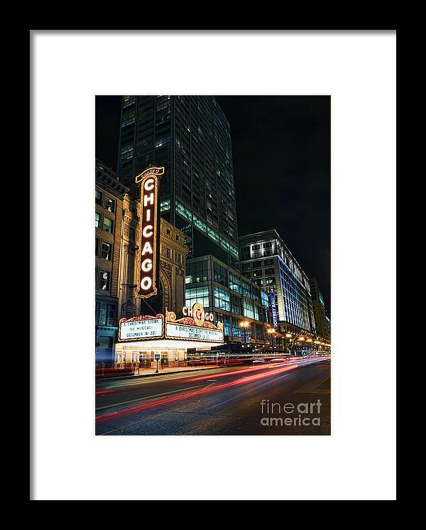 Chicago Framed Print featuring the photograph Chicago Theatre by Eddie Yerkish