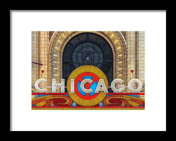  Framed Print featuring the photograph Chicago Theatre Sign DSC2176 by Raymond Kunst