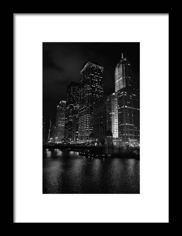 Chicago Framed Print featuring the photograph Chicago Wacker Drive Night Portrait by Kyle Hanson