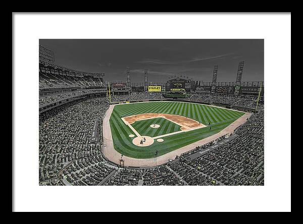 Chicago Whitesox Framed Print featuring the photograph Chicago White Sox US Cellular Field Creative by David Haskett II