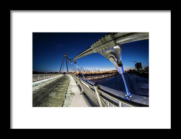 Chicago Framed Print featuring the photograph Chicago's new 35th street ped bridge at dawn by Sven Brogren