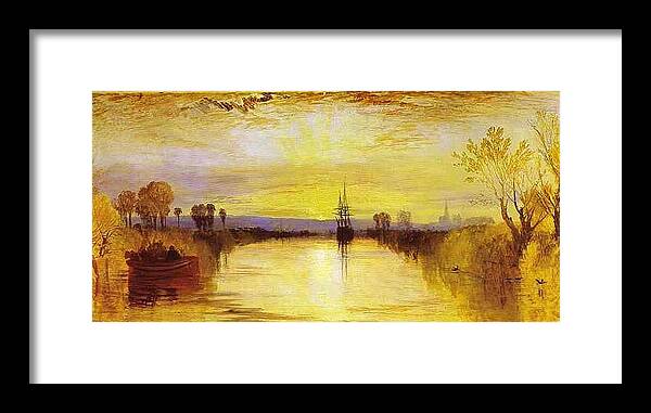 Turner Framed Print featuring the painting Chichester Canal by Pam Neilands