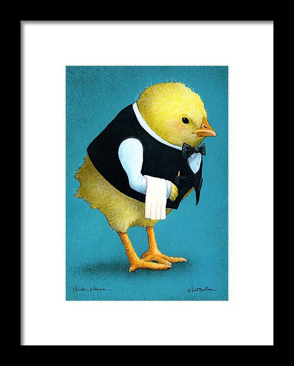 Will Bullas Framed Print featuring the painting Chick, Please... by Will Bullas
