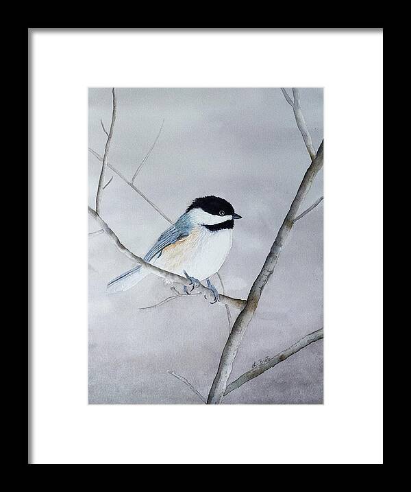 Chickadee Framed Print featuring the painting Chickadee II by Laurel Best