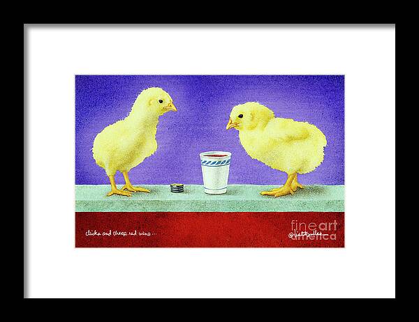 Will Bullas Framed Print featuring the painting Chicks And Cheep Red Wine.. by Will Bullas