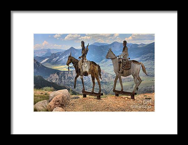 Chief Joseph Framed Print featuring the photograph Chief Joseph On A Horse by Adam Jewell