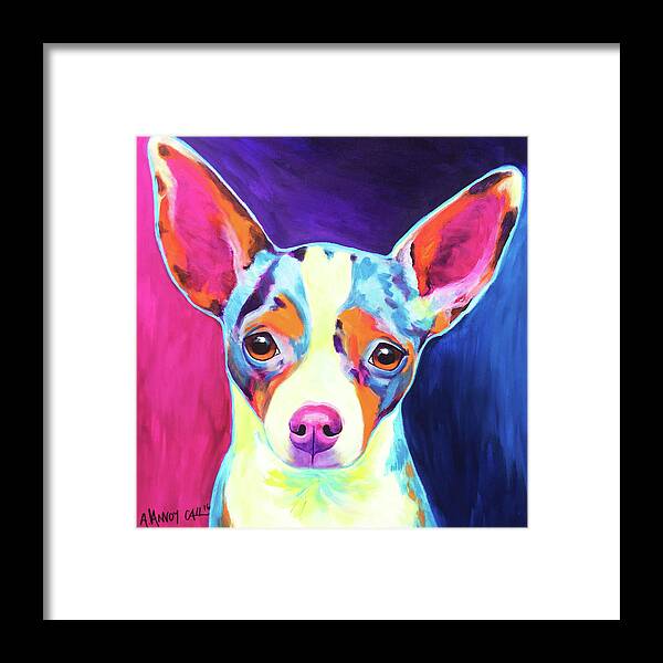 Chihuahua Framed Print featuring the painting Chihuahua - Brady by Dawg Painter