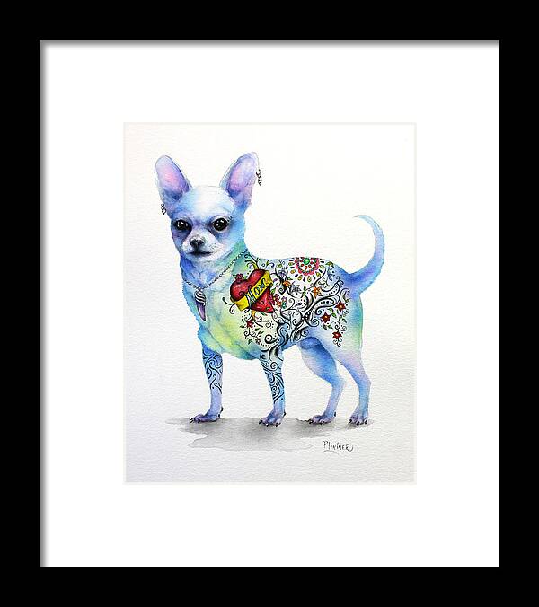 Chihauhua Art Framed Print featuring the painting Chihuahua Topo by Patricia Lintner