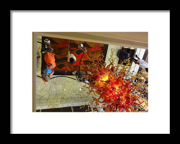 Golden Nugget Framed Print featuring the photograph Chihuly Chandelier by Donna Spadola