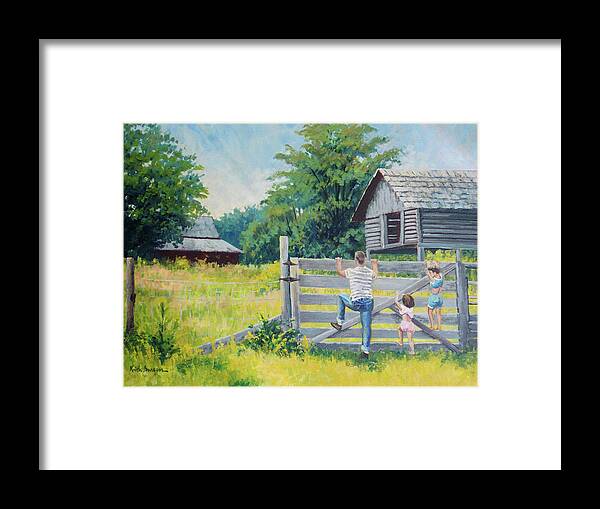 Realism Framed Print featuring the painting Childhood Memory by Keith Burgess