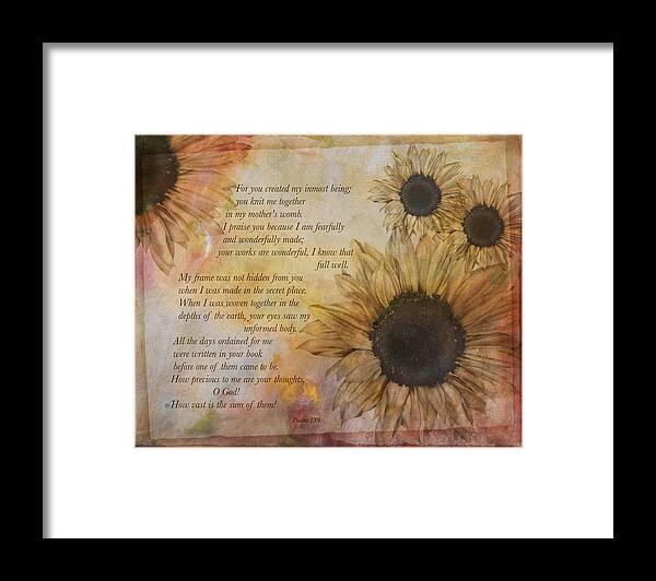 Scripture Framed Print featuring the photograph Children are a Heritage Psalm 139 by Eleanor Abramson