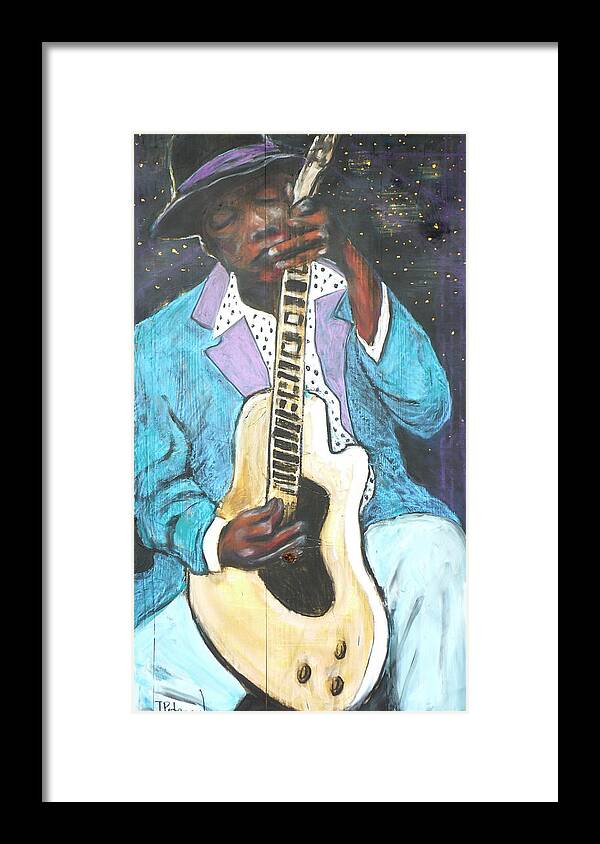 Painting Framed Print featuring the painting Chilin Blues John Lee Hooker by Todd Peterson