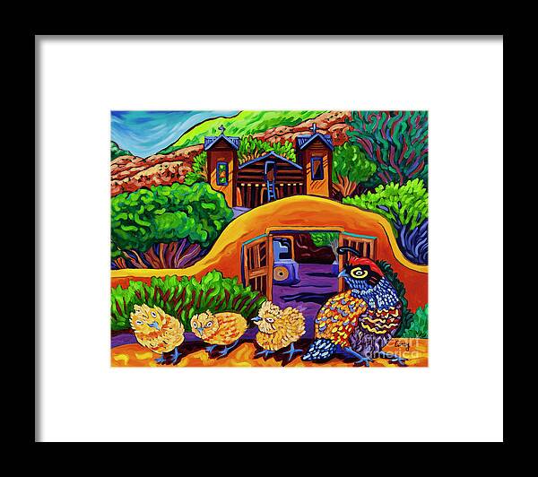 Quail Framed Print featuring the painting Chimayo Quail by Cathy Carey