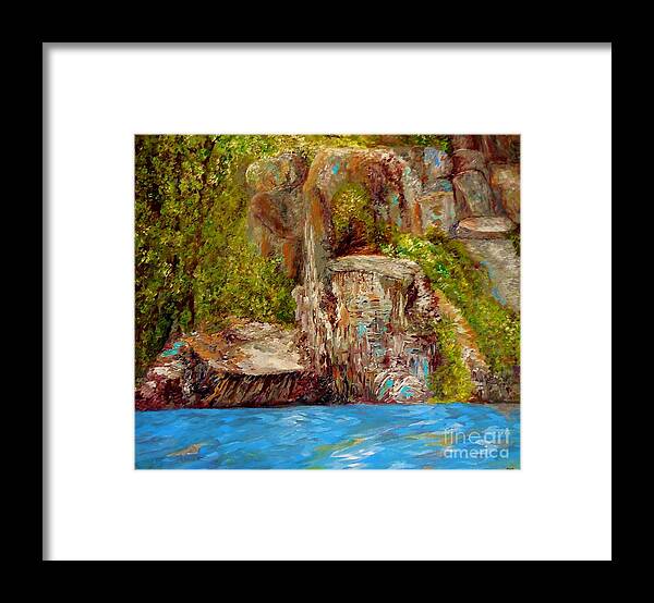 Chimney Framed Print featuring the painting Chimney Rock by Eloise Schneider Mote