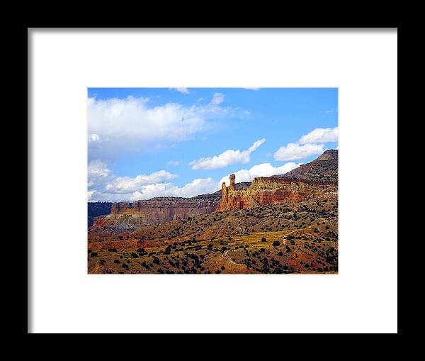 Ghost Ranch Framed Print featuring the photograph Chimney Rock Ghost Ranch New Mexico by Kurt Van Wagner