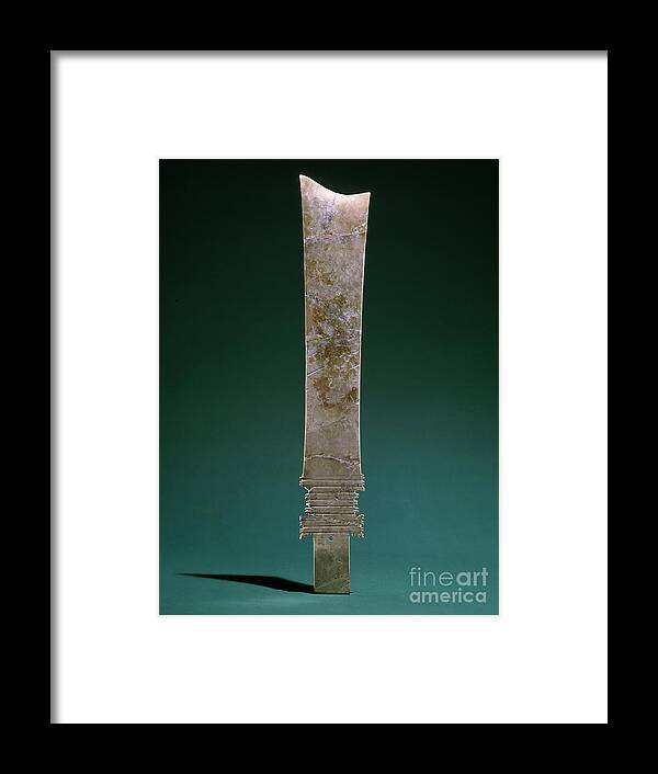 Ancient Framed Print featuring the photograph China: Jade Blade by Granger