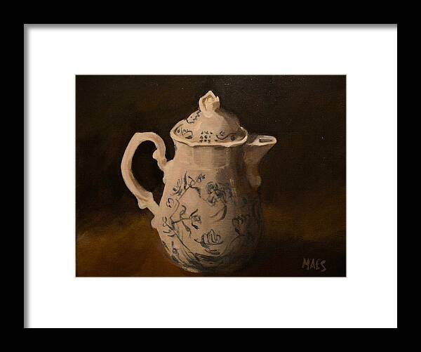 Tea Pot Framed Print featuring the painting China tea pot by Walt Maes