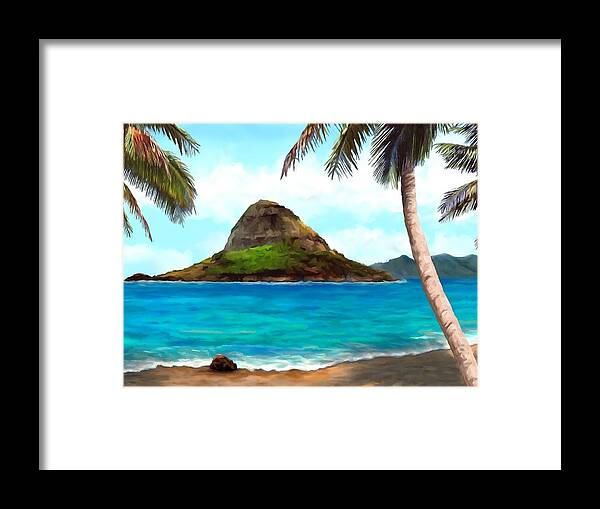 Chinaman's Hat Framed Print featuring the digital art Chinaman's Hat small by Stephen Jorgensen