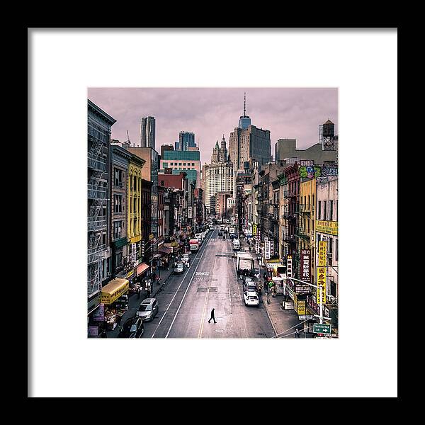 Architecture Framed Print featuring the photograph Chinatown - New York - Color street photography by Giuseppe Milo