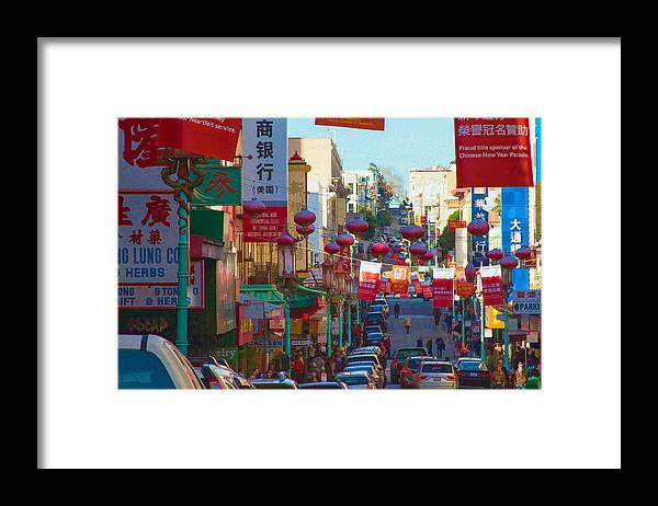Bonnie Follett Framed Print featuring the photograph Chinatown Street Scene by Bonnie Follett
