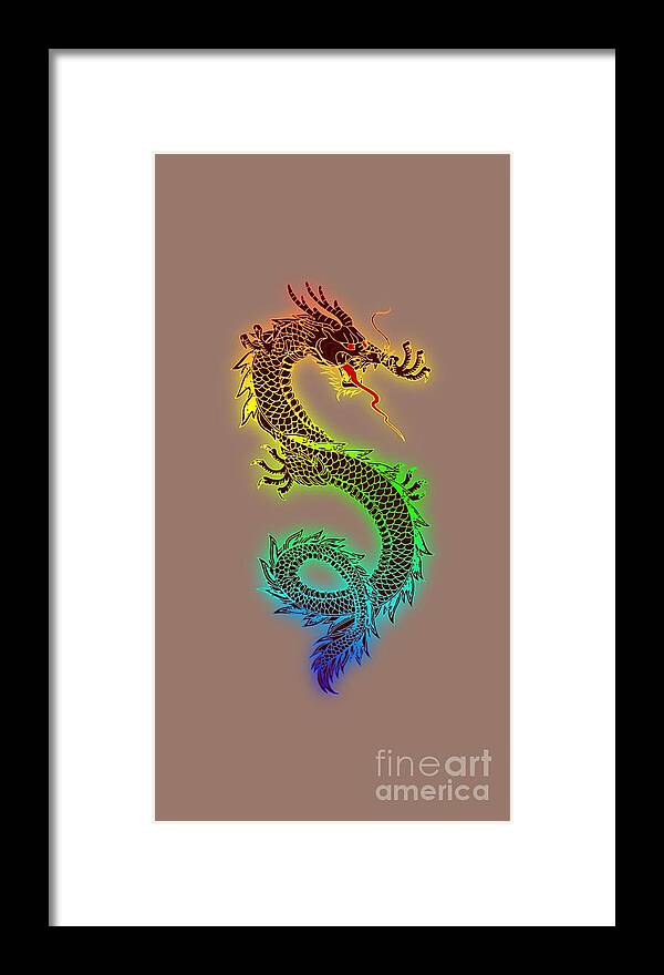 Animal Framed Print featuring the digital art Chinese Dragon by Frederick Holiday