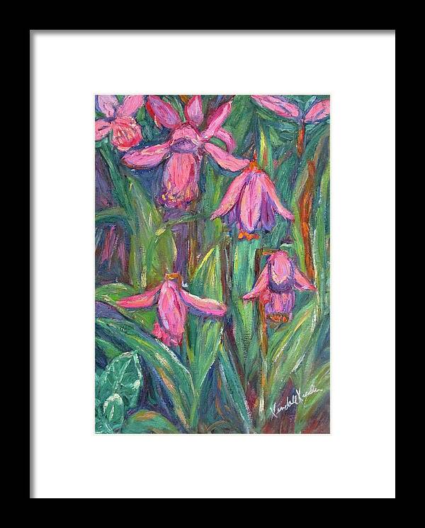 Floral Framed Print featuring the painting Chinese Orchids by Kendall Kessler