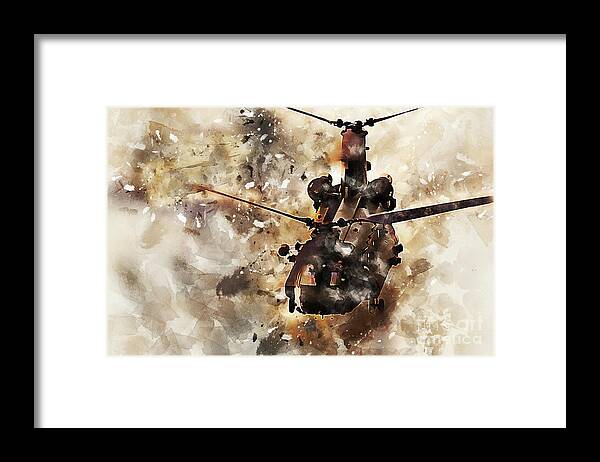 Chinook Framed Print featuring the digital art Chinook Casevac Painting by Airpower Art