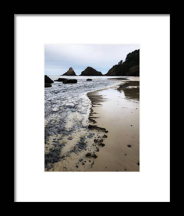 Chiseled Sand Framed Print featuring the photograph Chiseled Beach by Bonnie Bruno